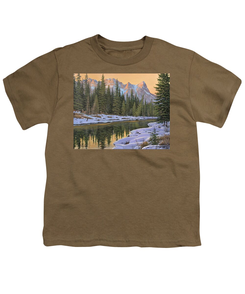 Jake Vandenbrink Youth T-Shirt featuring the painting The Golden Hour by Jake Vandenbrink