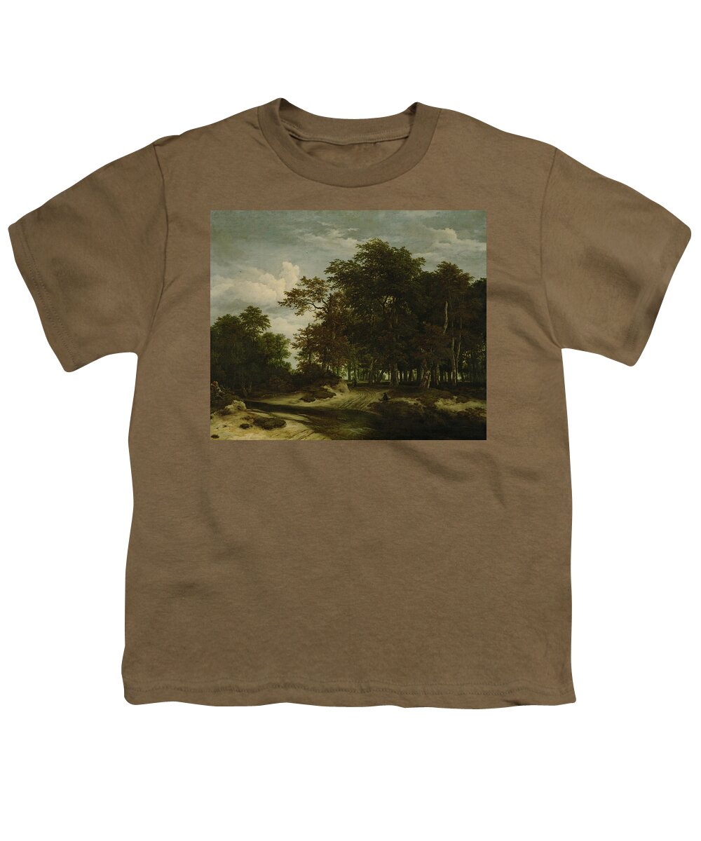 Antique Youth T-Shirt featuring the painting The Great Forest Jacob van Ruisdael by MotionAge Designs