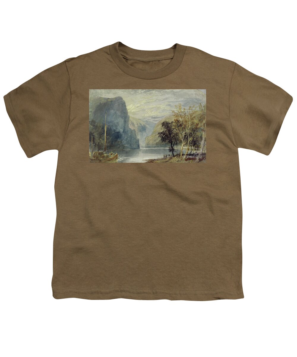 The Lorelei Rock Youth T-Shirt featuring the painting The Lorelei Rock, 1817 by Joseph Mallord William Turner