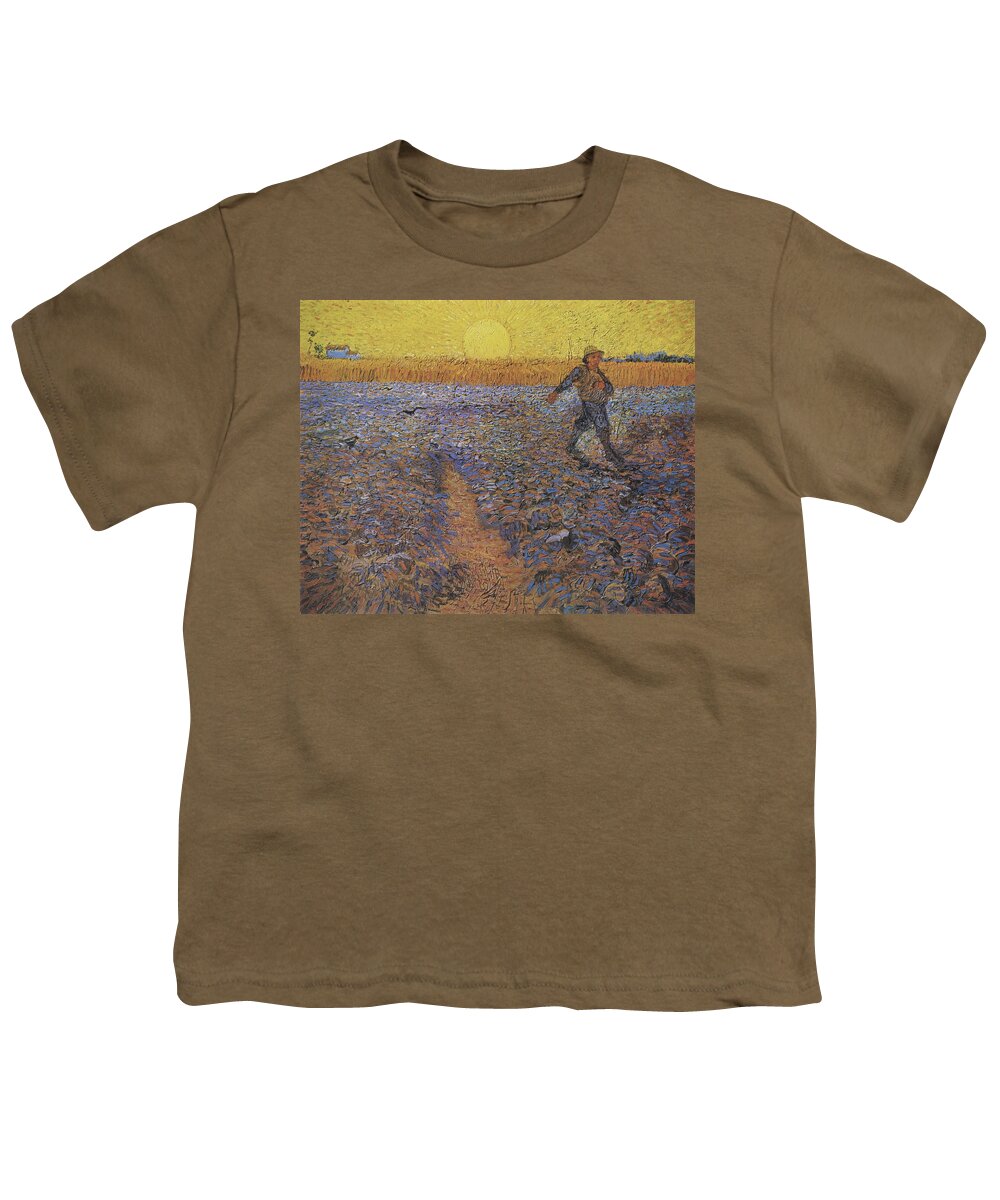 Sower Youth T-Shirt featuring the painting The Sower at Sunset by Vincent van Gogh