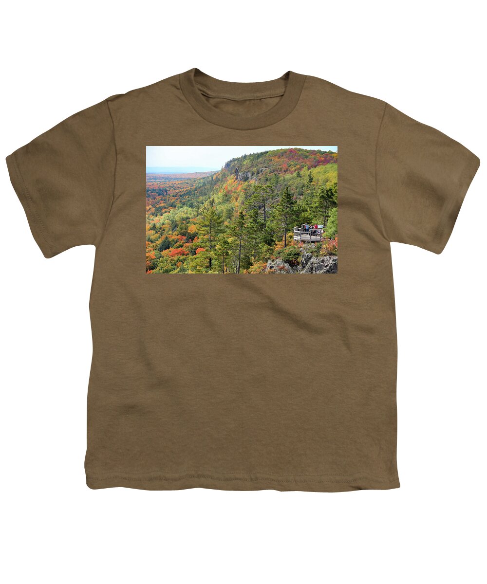 Porcupine Mountains Wilderness State Park Youth T-Shirt featuring the photograph The Viewing Platform by Robert Carter