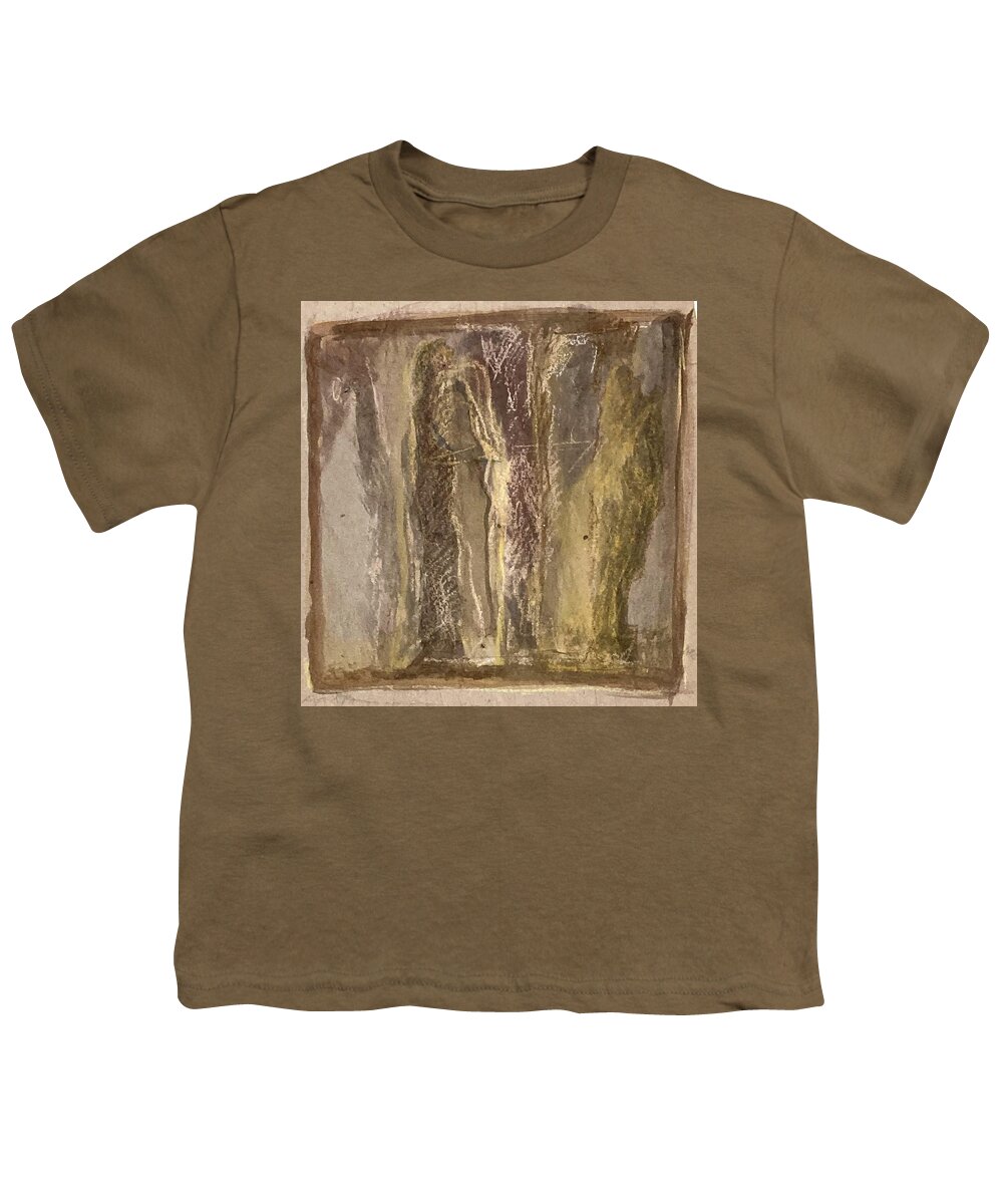 Couple Youth T-Shirt featuring the painting Together and alone by David Euler