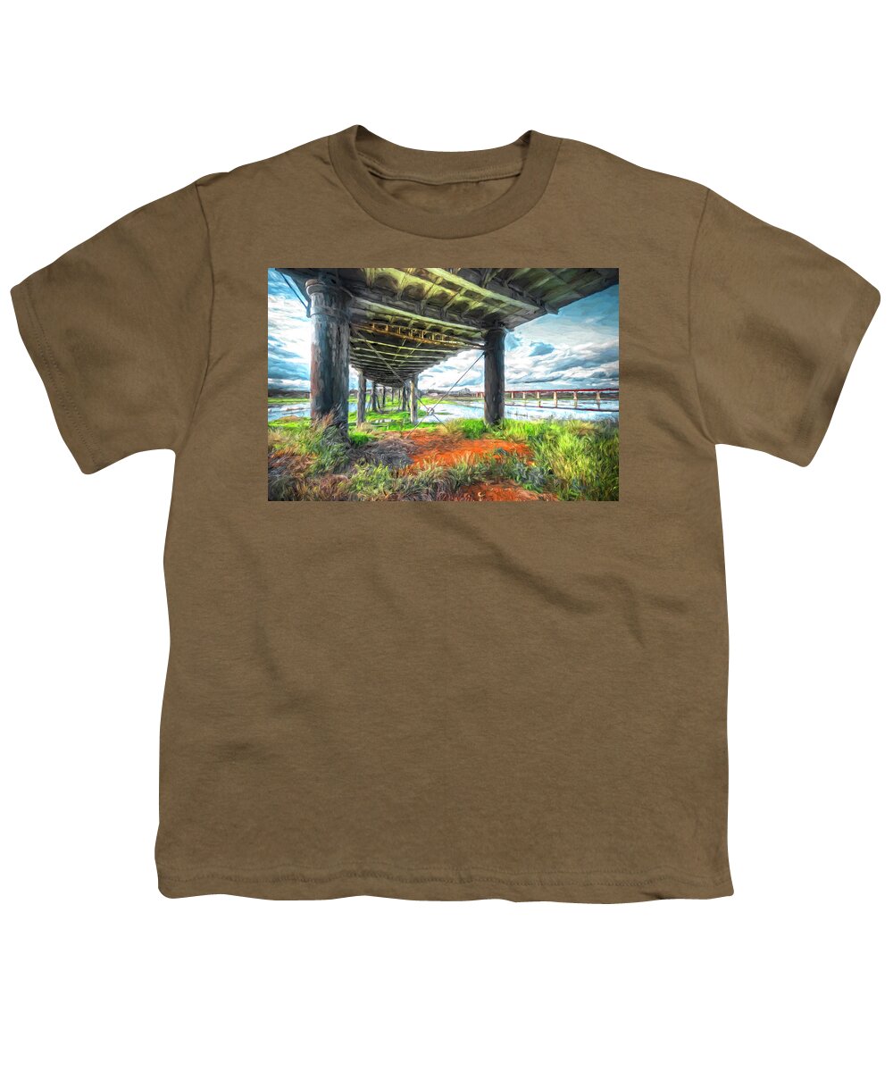 Bridge Youth T-Shirt featuring the digital art Under Bridge by Wayne Sherriff