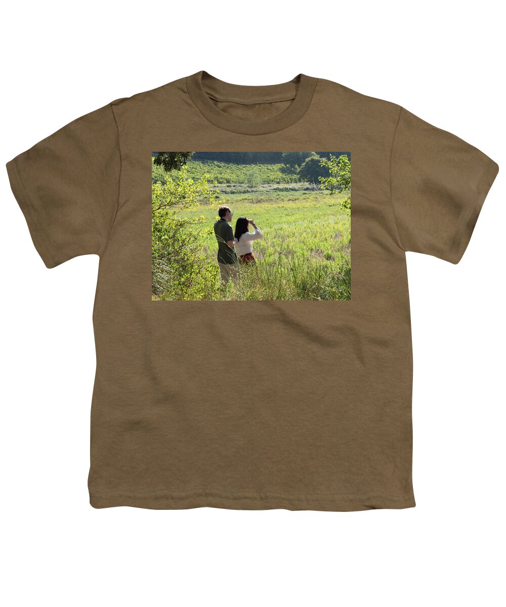 Agriculture Youth T-Shirt featuring the pyrography Val d'Orcia in Tuscany, Italy by Eleni Kouri