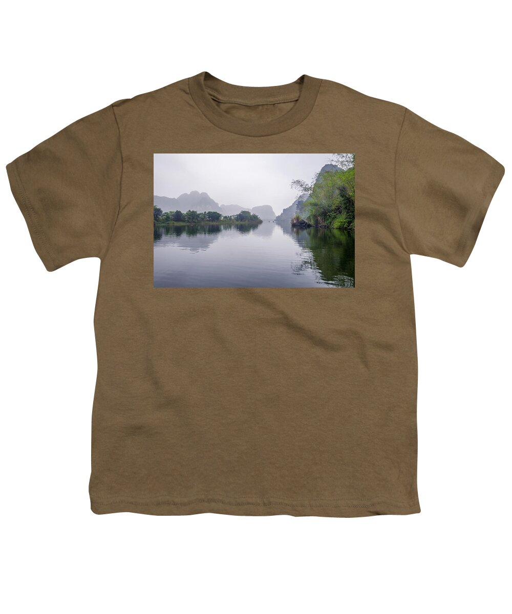 Ba Giot Youth T-Shirt featuring the photograph View at Tam Coc by Arj Munoz