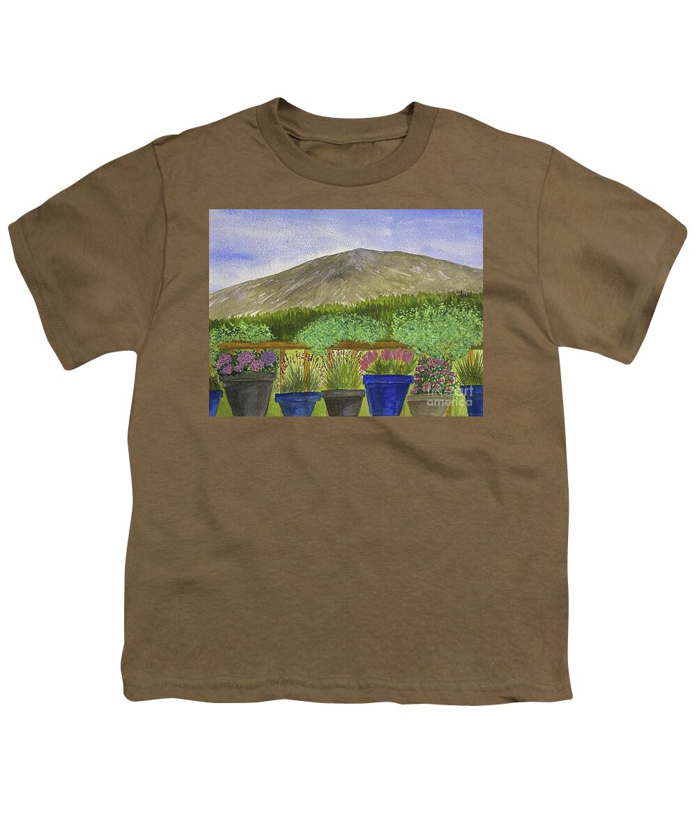 Tiger Mountain Youth T-Shirt featuring the mixed media View from a Porch by Lisa Neuman
