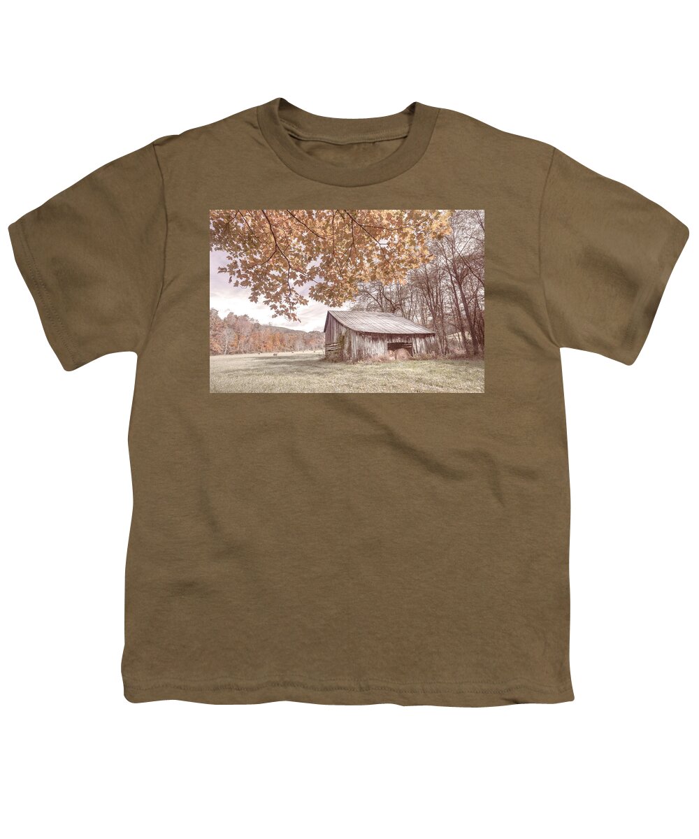 Barns Youth T-Shirt featuring the photograph Vintage Barn Farmhouse Creeper Trail Damascus Virginia by Debra and Dave Vanderlaan