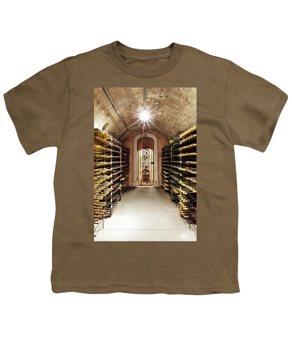 Art Print Youth T-Shirt featuring the photograph Vintage Wine Cellar - Art print by Kenneth Lane Smith