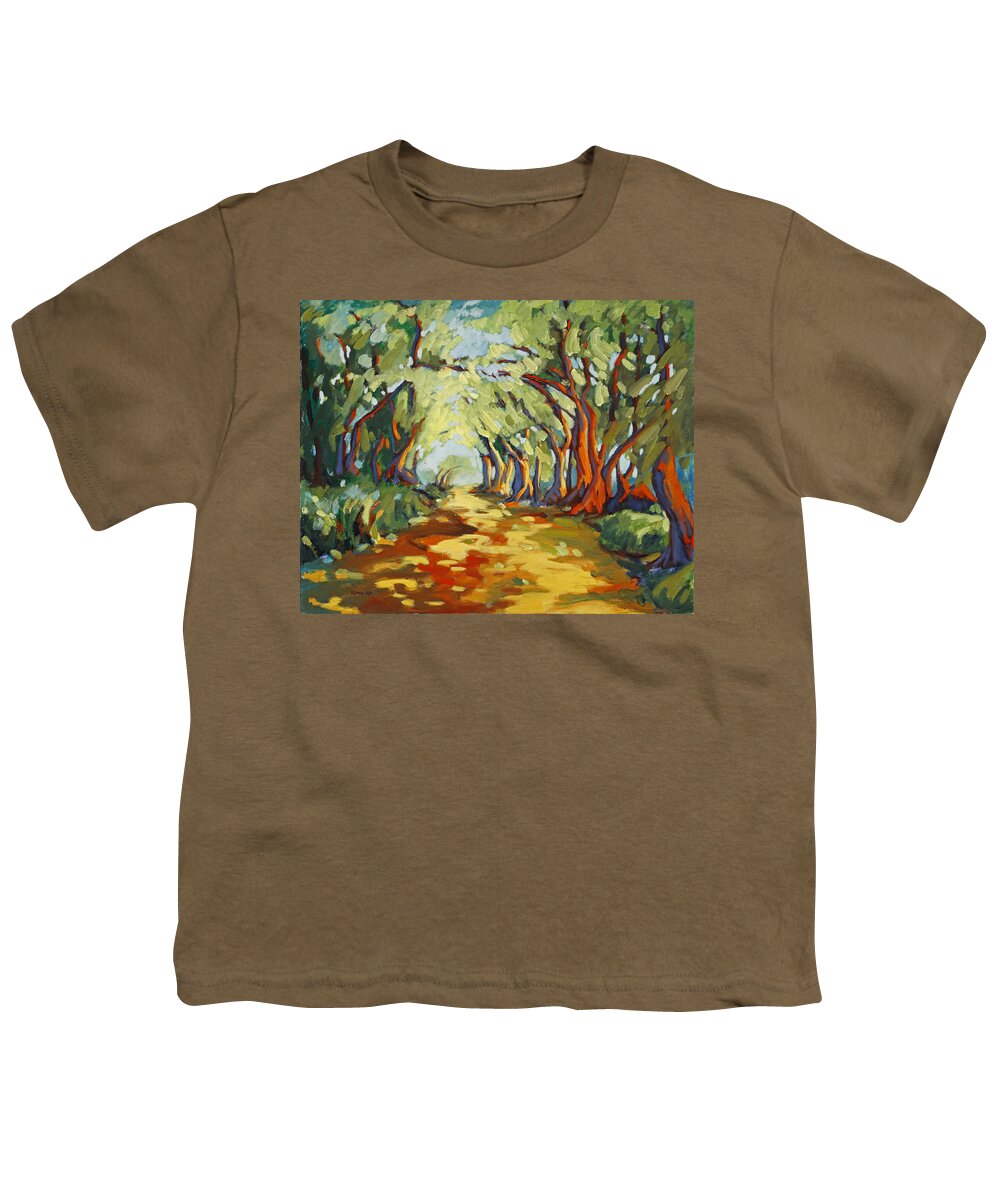 Forest Youth T-Shirt featuring the painting Walk in the Woods 2 by Konnie Kim