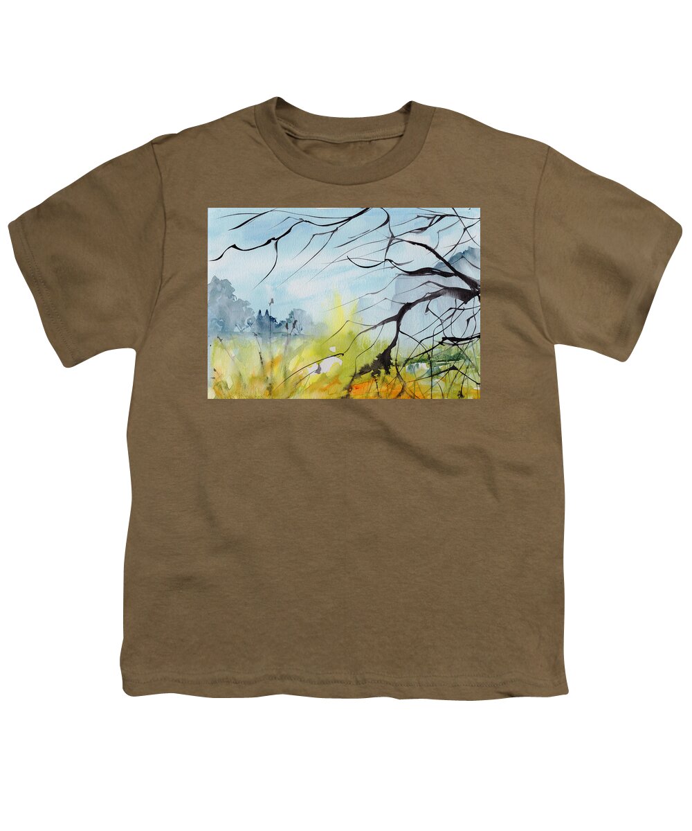 Landscapes Youth T-Shirt featuring the painting Walking back into Southwell by Ann Leech