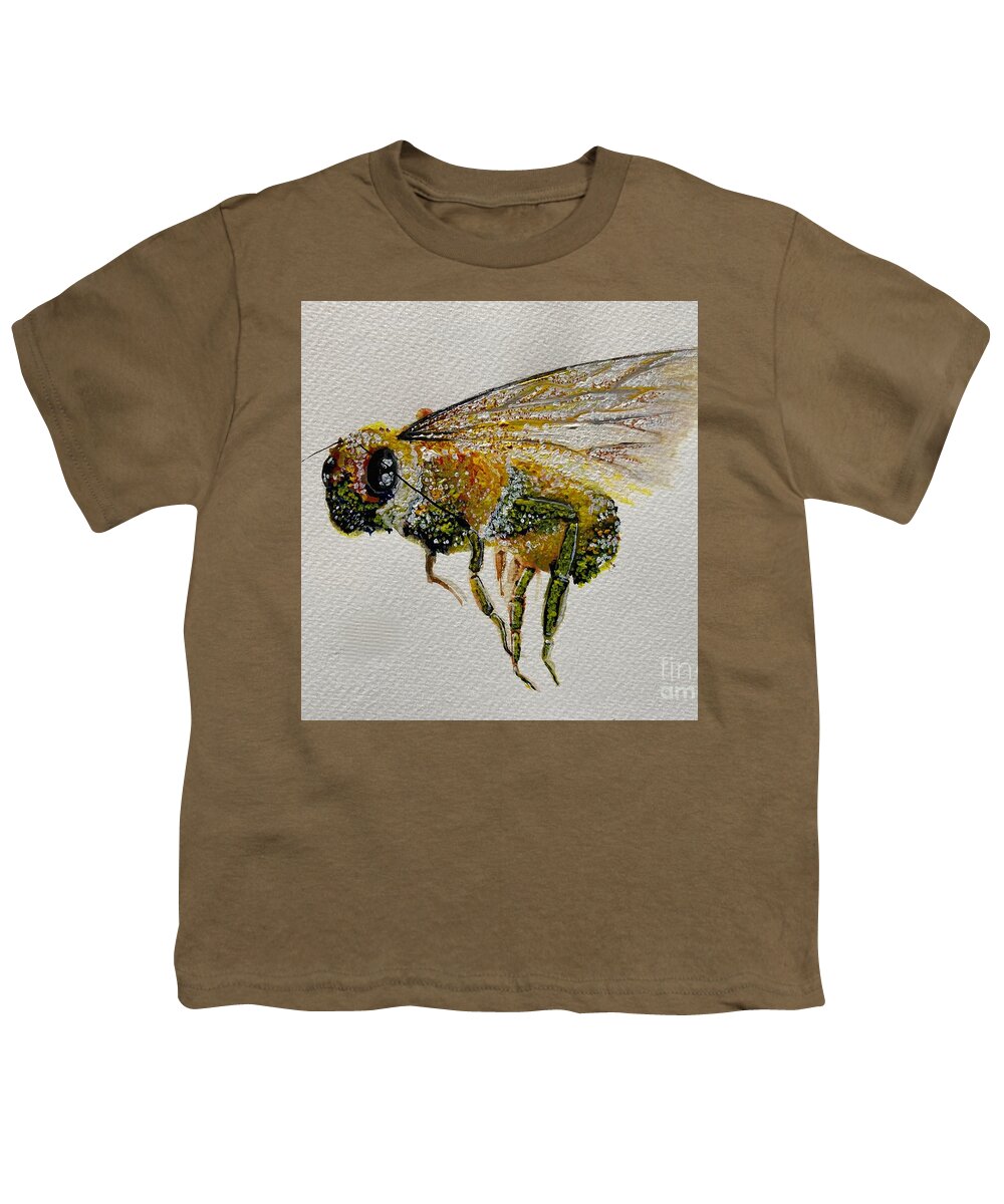Watercolour Youth T-Shirt featuring the painting Watercolour bee by Sharron Knight