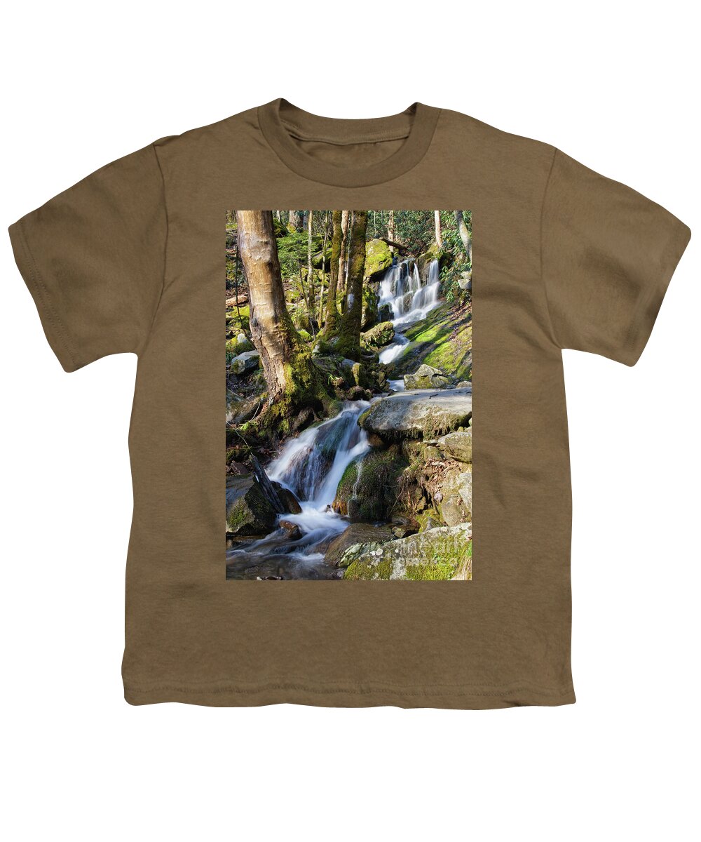 Tennessee Youth T-Shirt featuring the photograph Waterfall In The Smokies by Phil Perkins