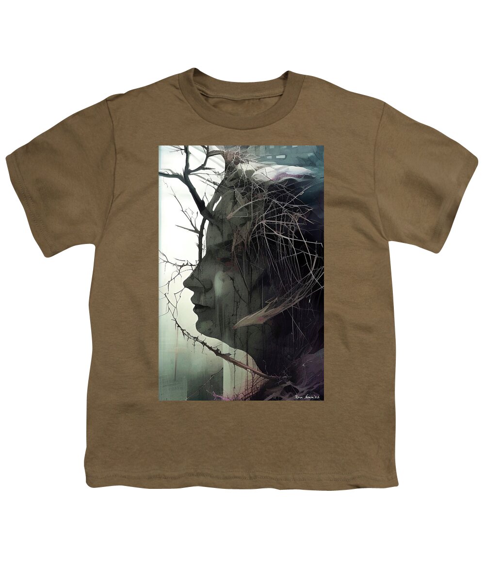  Youth T-Shirt featuring the digital art Winter's Face by Rein Nomm