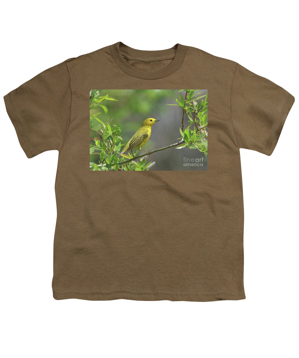Yellow Warbler Youth T-Shirt featuring the photograph Yellow Warbler by Gary Wing