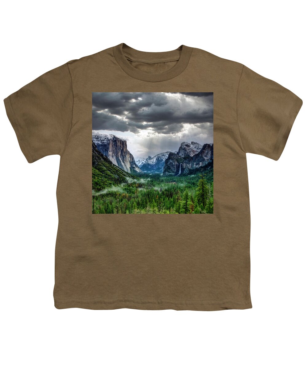 Landscape Youth T-Shirt featuring the photograph Yosemite Tunnel View by Romeo Victor