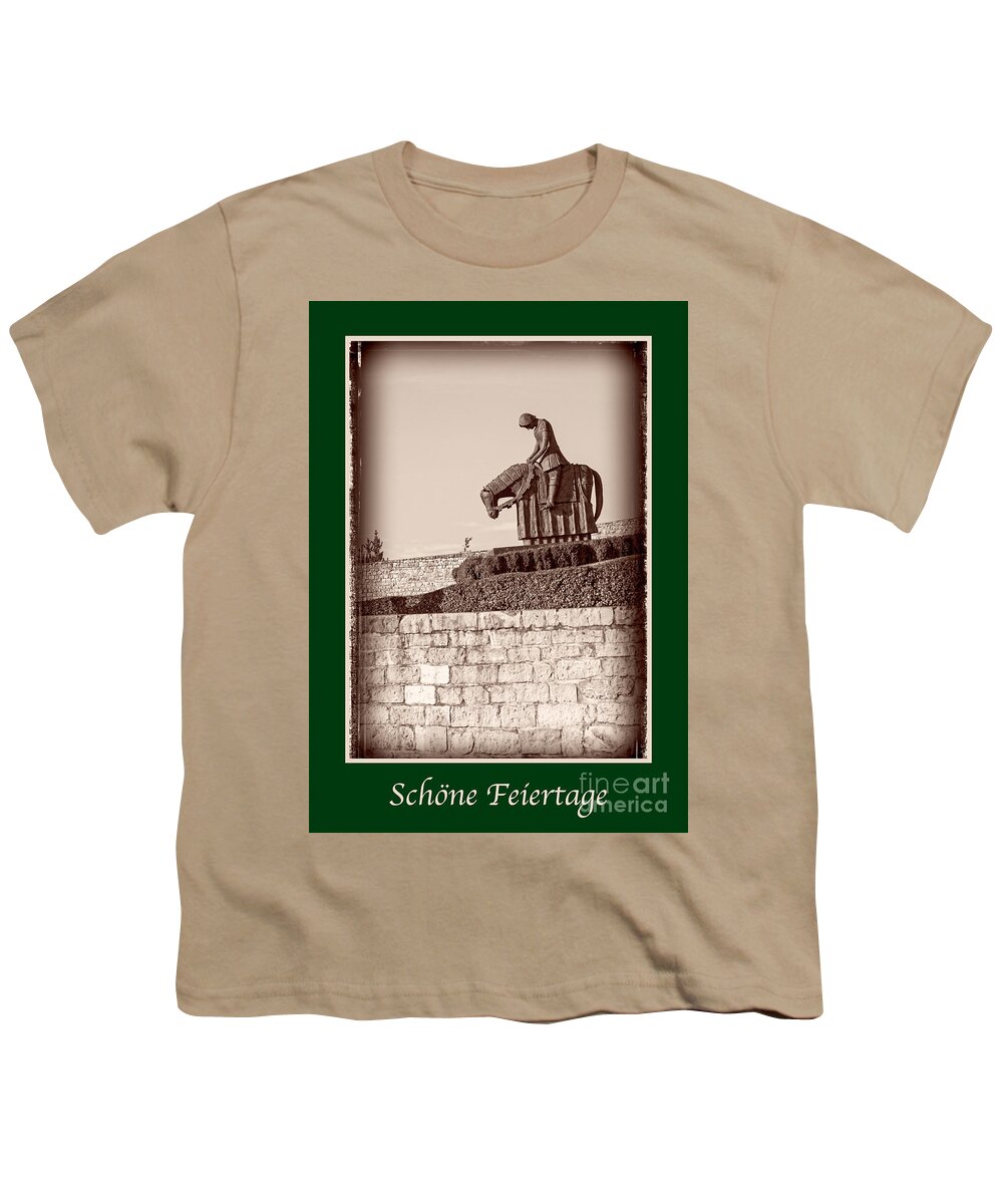 German Youth T-Shirt featuring the photograph Schone Feiertage with St Francis #1 by Prints of Italy