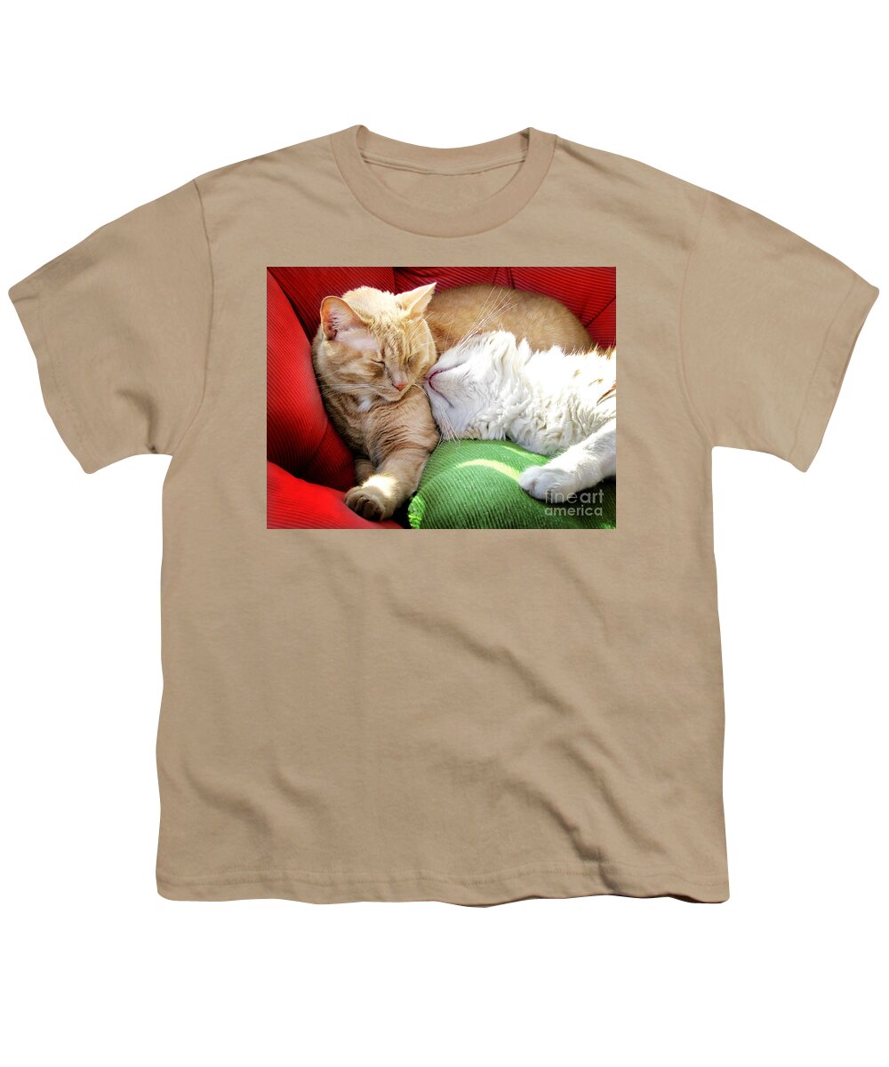 Cats Youth T-Shirt featuring the photograph Warmth and Love for the Holidays by Ellen Cotton