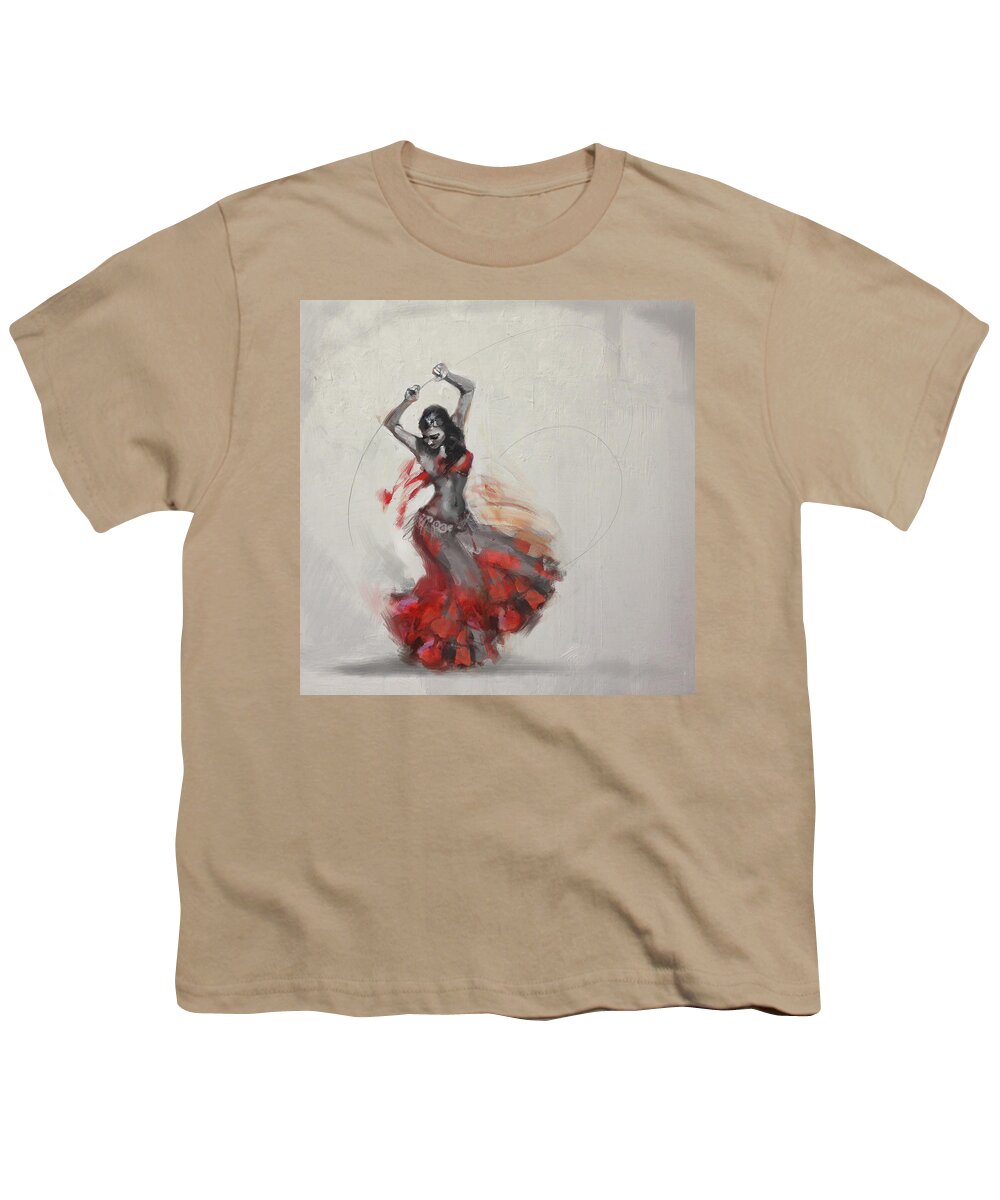 Belly Dance Art Youth T-Shirt featuring the painting Belly Dancer 3 by Corporate Art Task Force