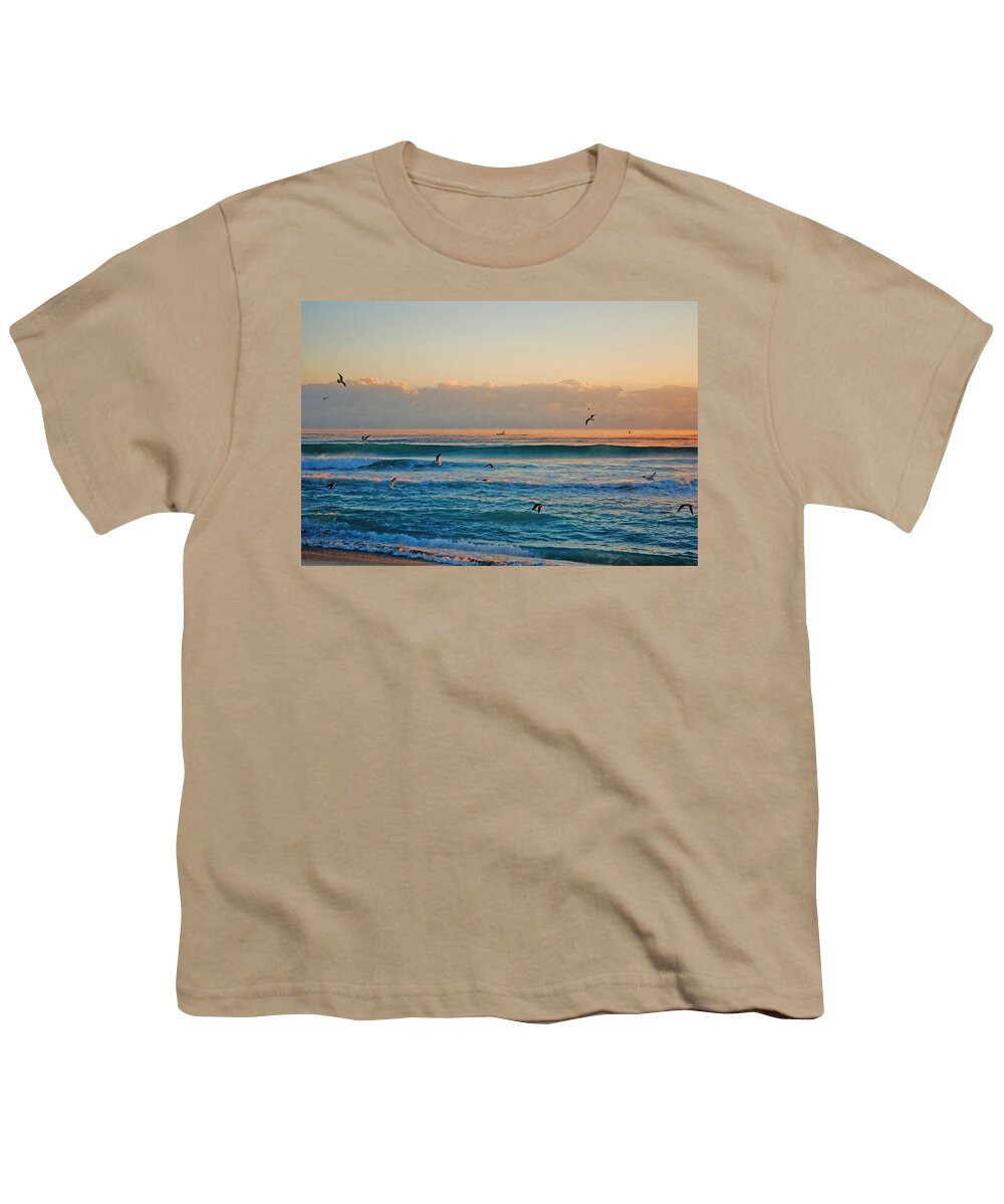 Sunrise Youth T-Shirt featuring the photograph 41- Foggy Morning on Singer Island by Joseph Keane