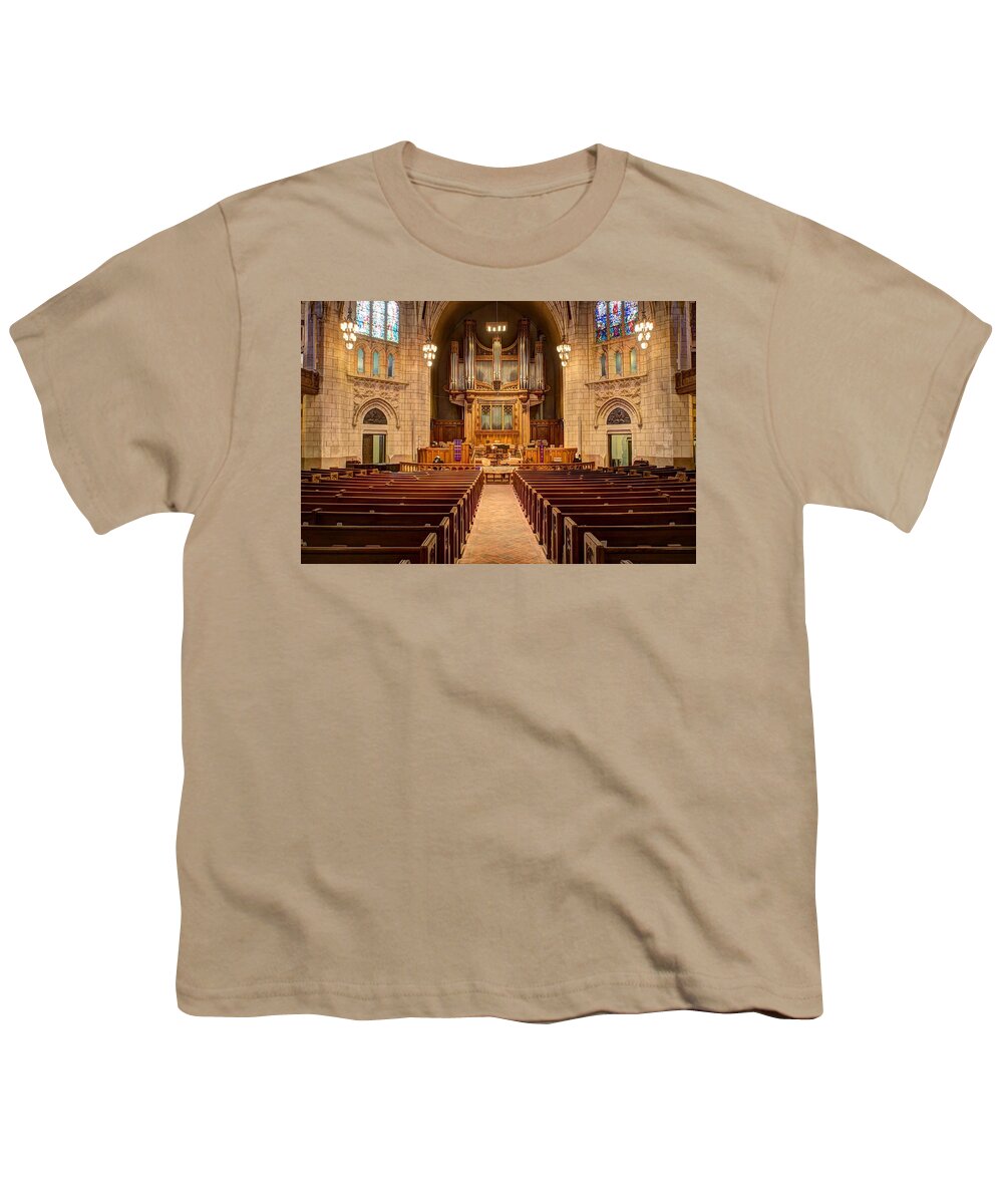 Mn Church Youth T-Shirt featuring the photograph Hennepin Avenue Methodist Church #14 by Amanda Stadther