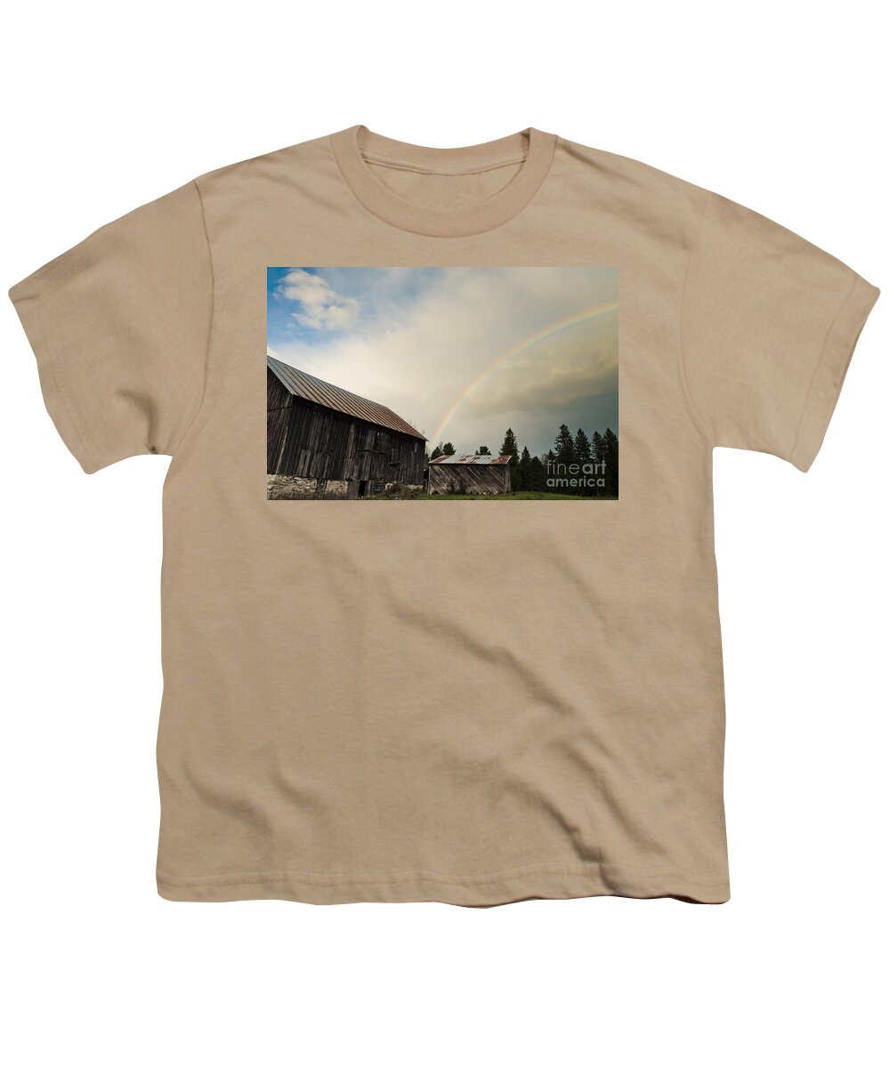 Rainbow Youth T-Shirt featuring the photograph A Barn O'Gold by Cheryl Baxter
