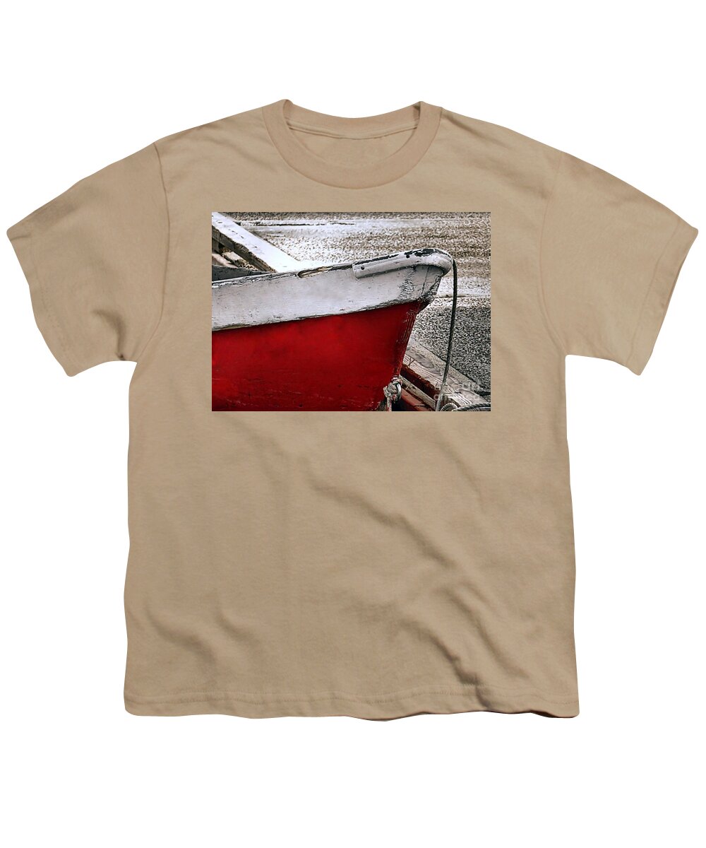 Red Boat Youth T-Shirt featuring the photograph All Tied Up by Janice Drew