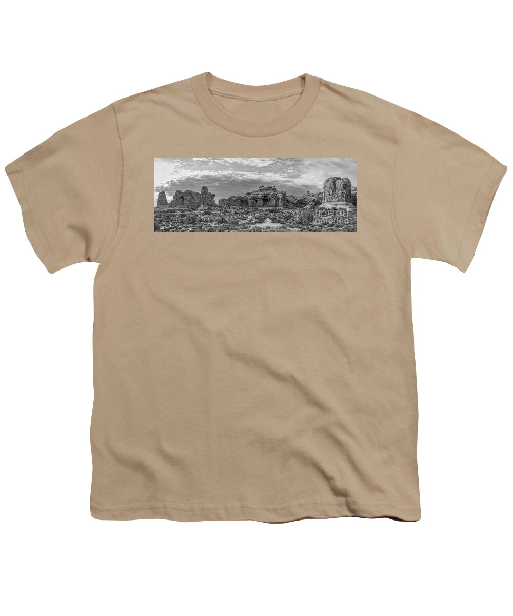 Delicate Youth T-Shirt featuring the photograph Arches National Park BW by Michael Ver Sprill