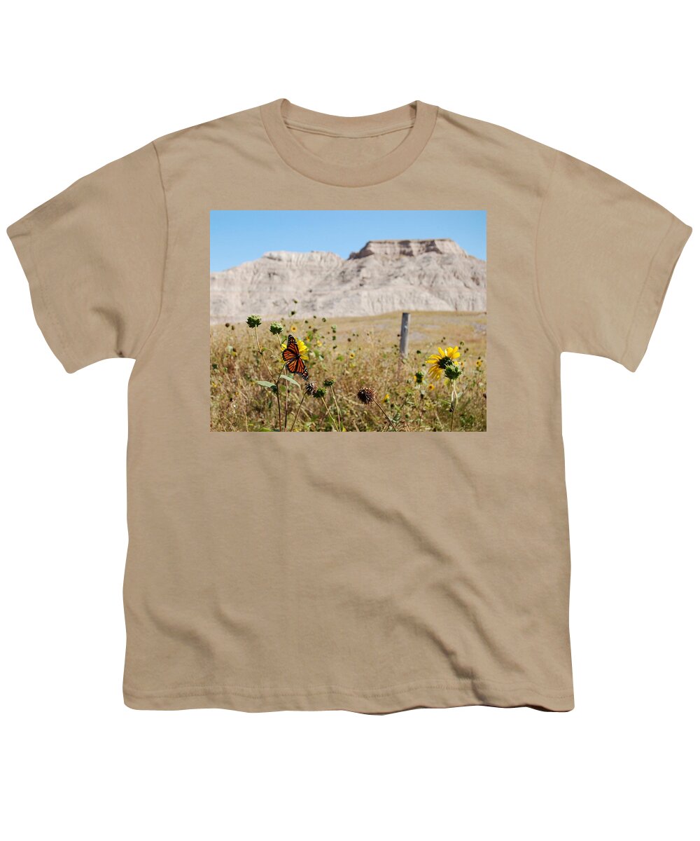 Dakota Youth T-Shirt featuring the photograph Badlands Butterfly by Greni Graph