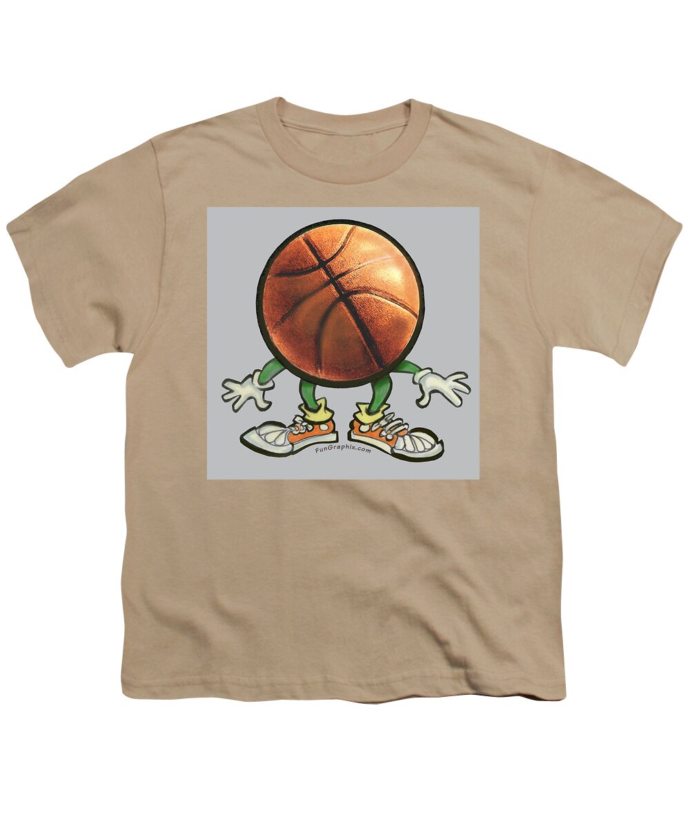 Basketball Youth T-Shirt featuring the digital art Basketball by Kevin Middleton