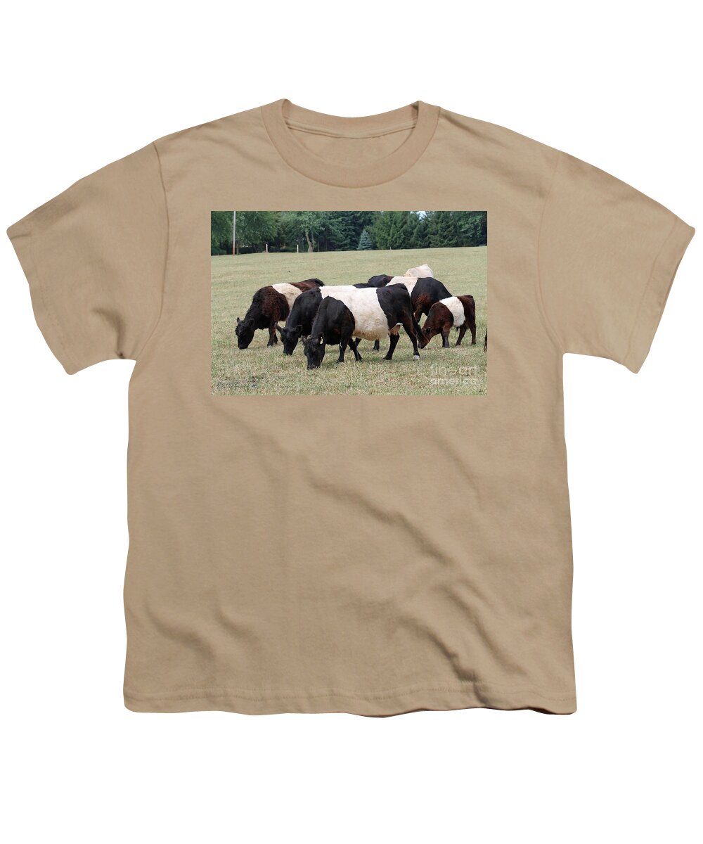 Mccombie Youth T-Shirt featuring the painting Belted Galloways by J McCombie
