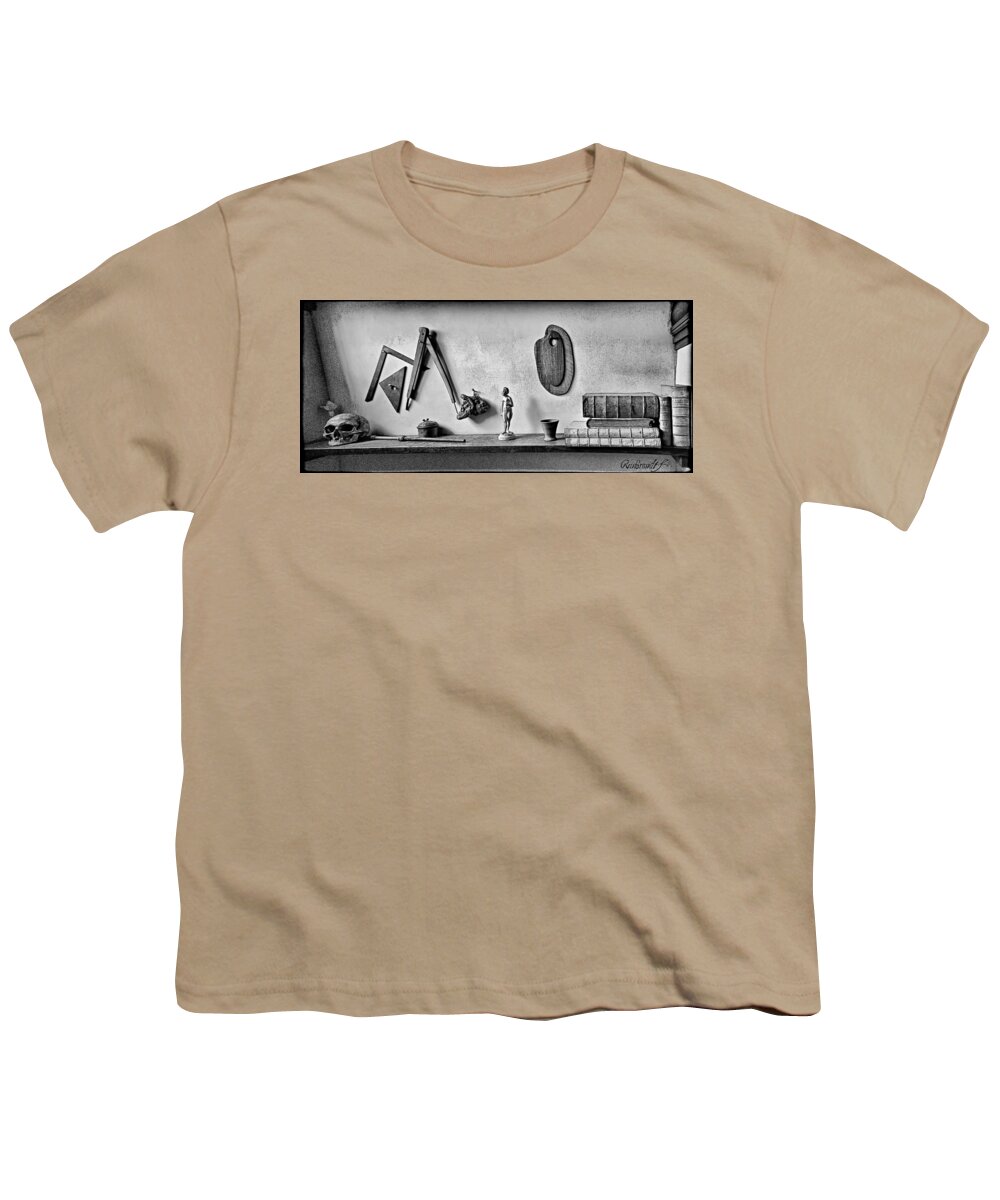Andrei Youth T-Shirt featuring the photograph Bookshelf at Rembrandt House Museum by Andrei SKY