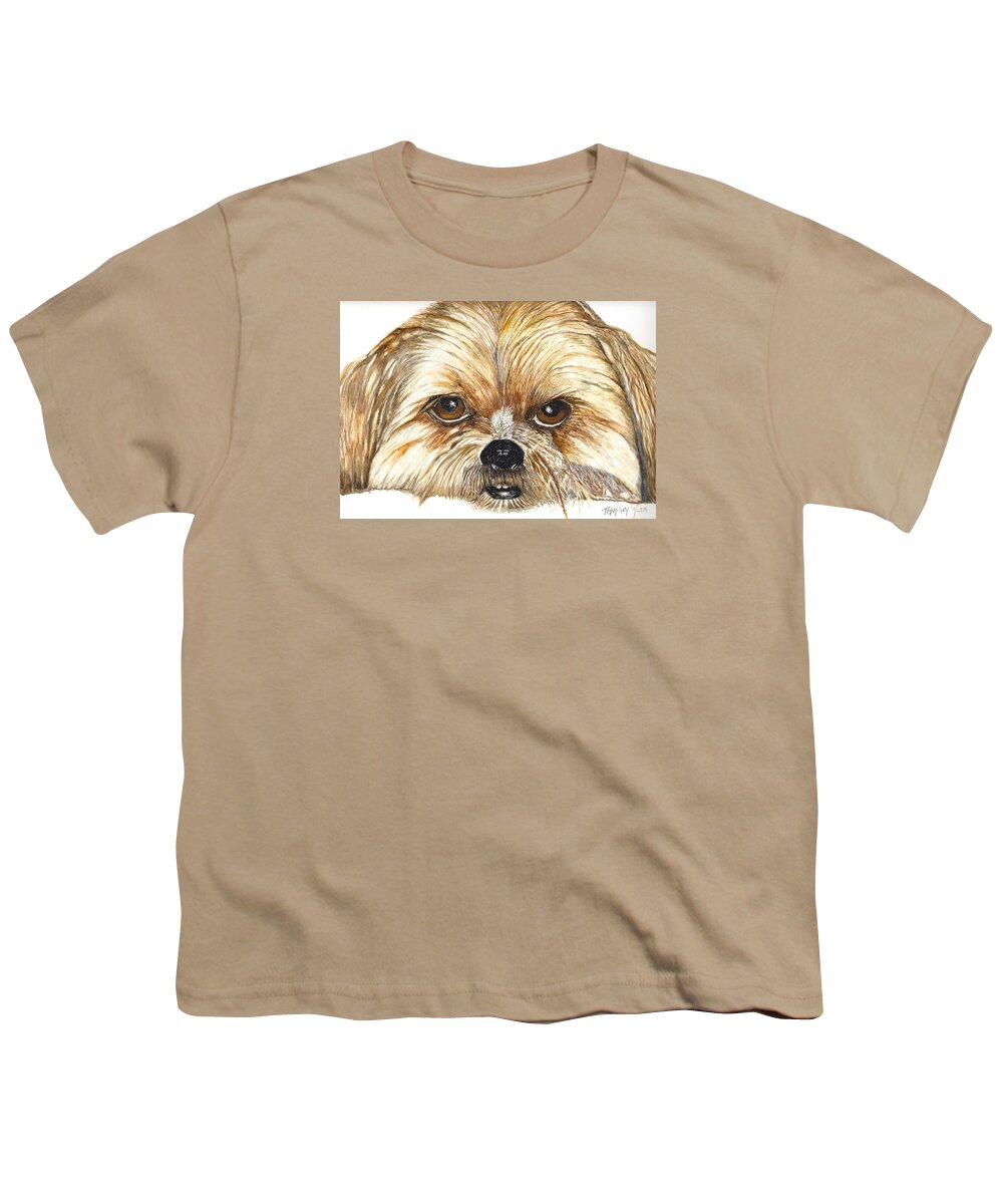 Dogs Youth T-Shirt featuring the painting Brando by Toni Willey