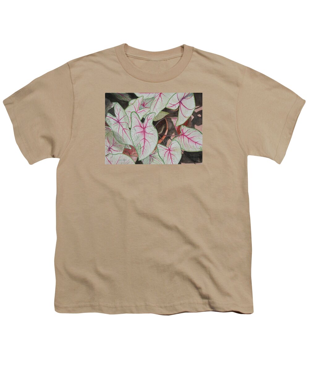 Floral Youth T-Shirt featuring the painting Caladiums by Jill Ciccone Pike