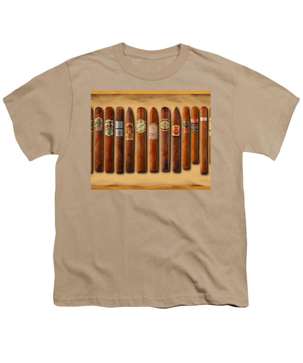Cigar Youth T-Shirt featuring the painting Cigar Sampler Painting by Tony Rubino