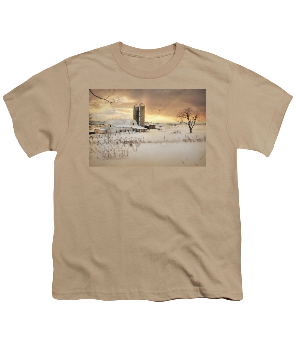 Barn Youth T-Shirt featuring the photograph Crossroads Sunset by Lori Deiter