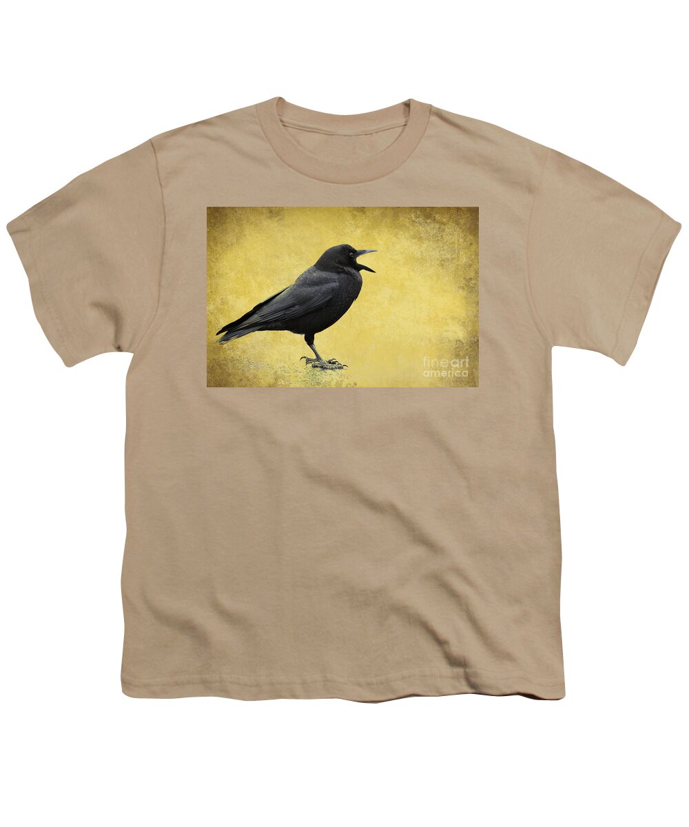 Texture Youth T-Shirt featuring the photograph Crow - D009393-a by Daniel Dempster