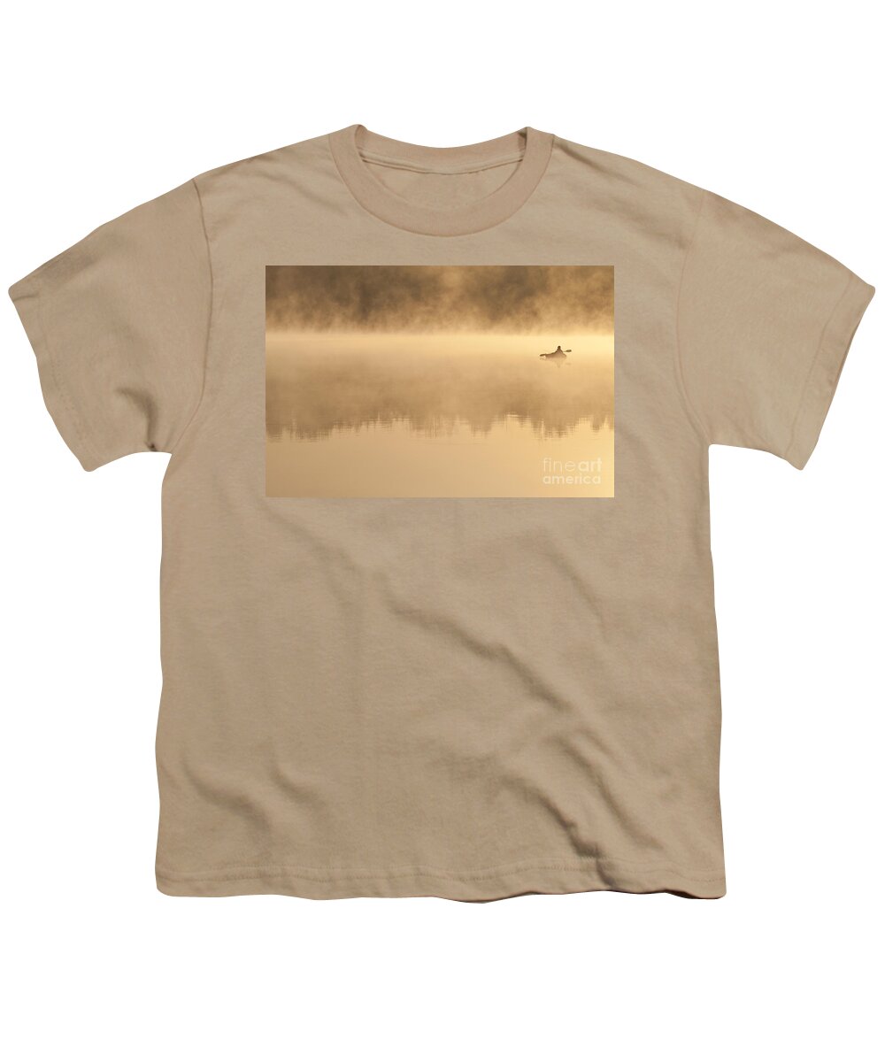 Lake Cassidy Youth T-Shirt featuring the photograph Fisherman In Kayak, Lake Cassidy by Jim Corwin