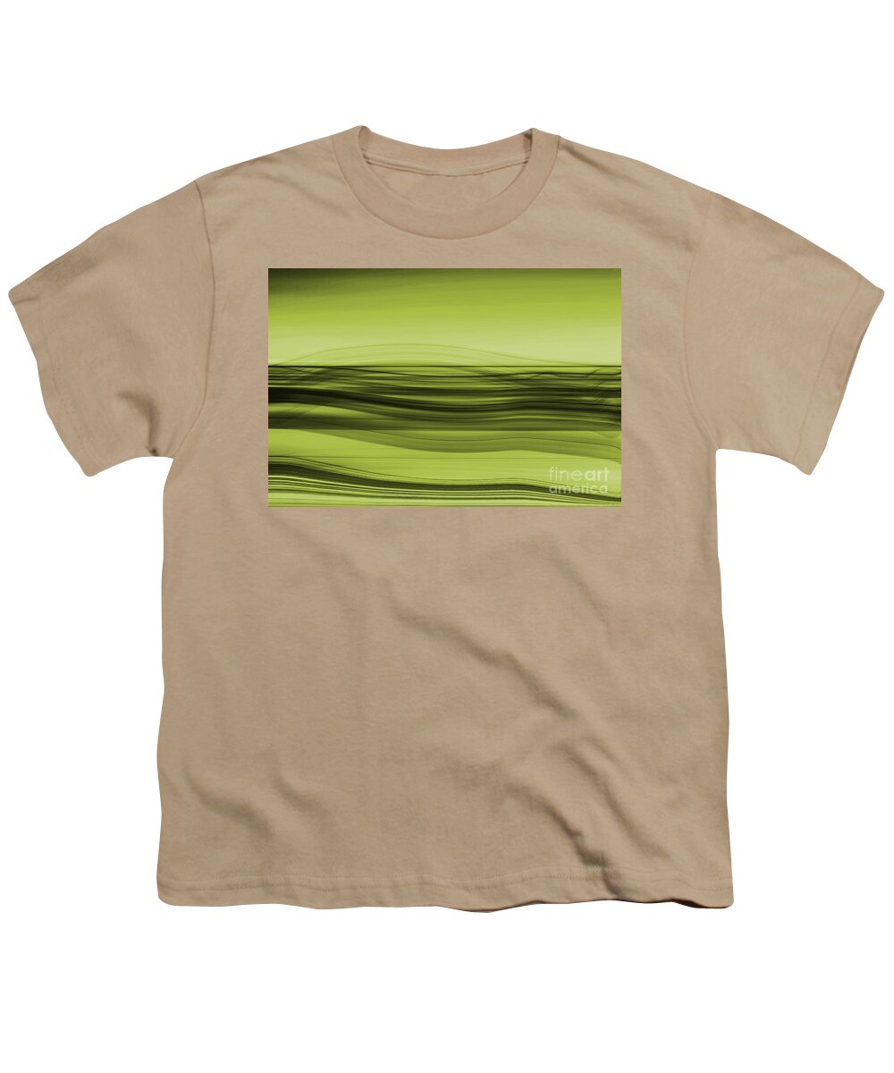 Abstract Youth T-Shirt featuring the digital art Flow - Green by Hannes Cmarits