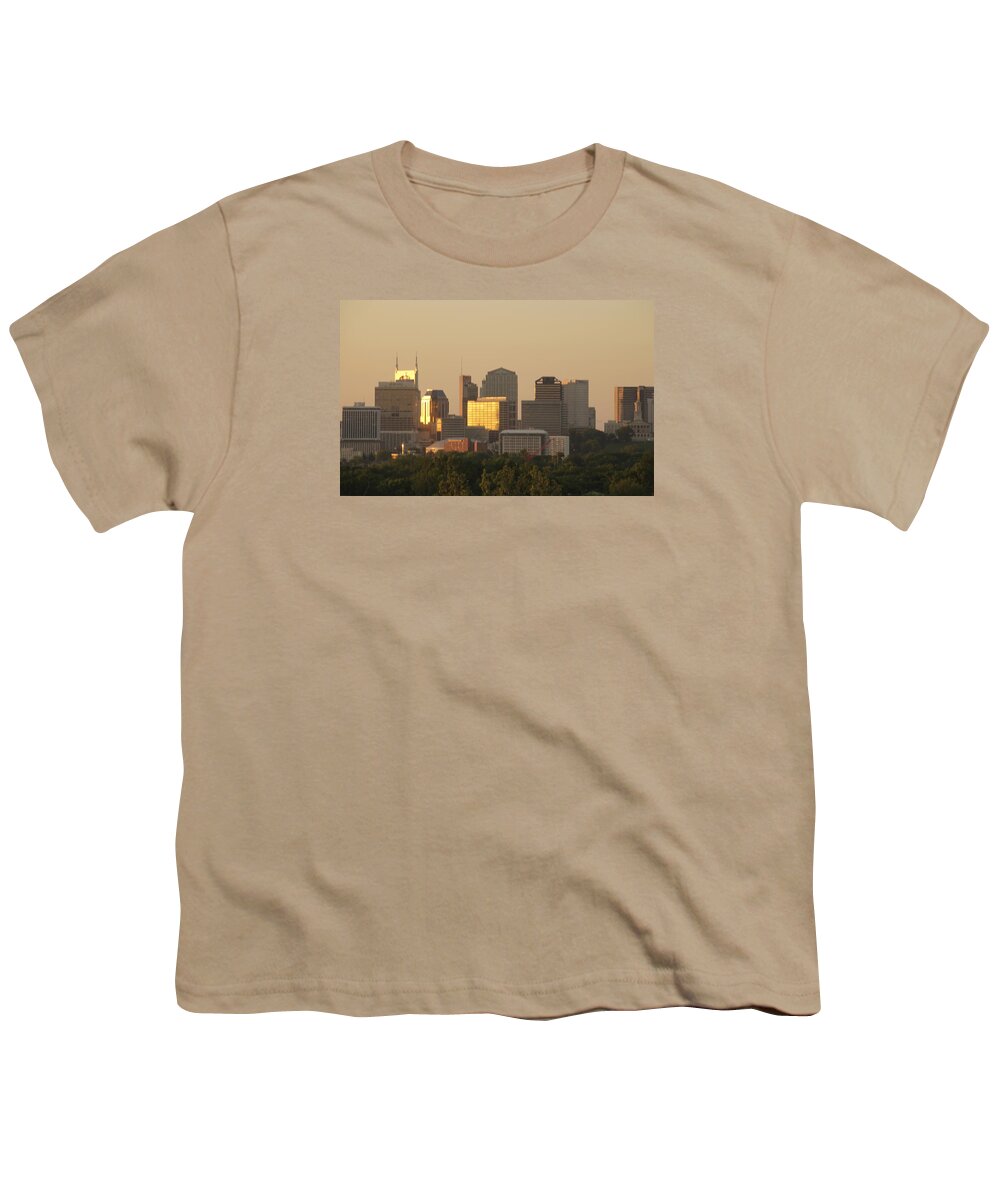 Nashville Youth T-Shirt featuring the photograph Good Morning Nashville Tennessee Skyline by Valerie Collins