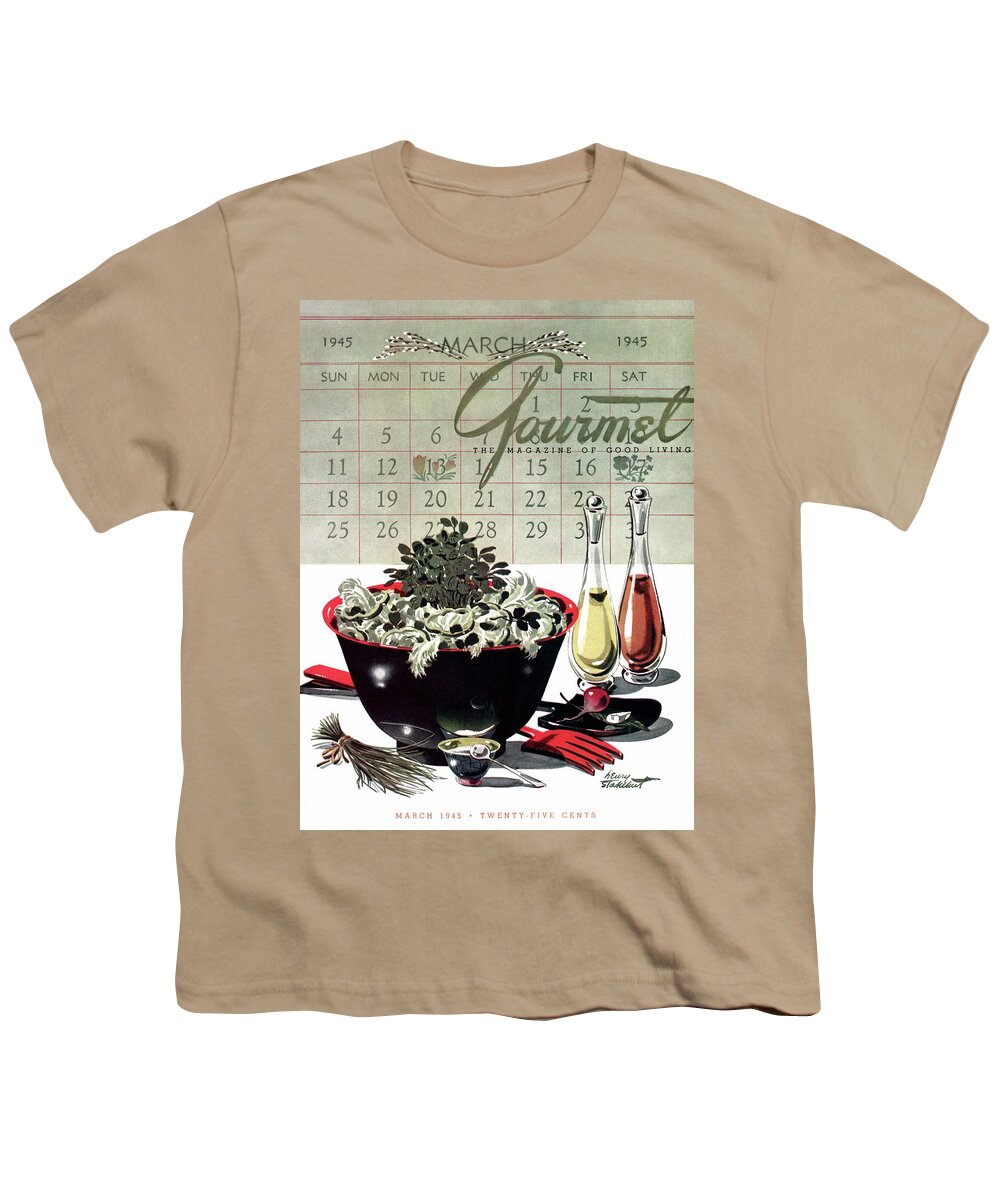 Illustration Youth T-Shirt featuring the photograph Gourmet Cover Illustration Of A Bowl Of Salad by Henry Stahlhut