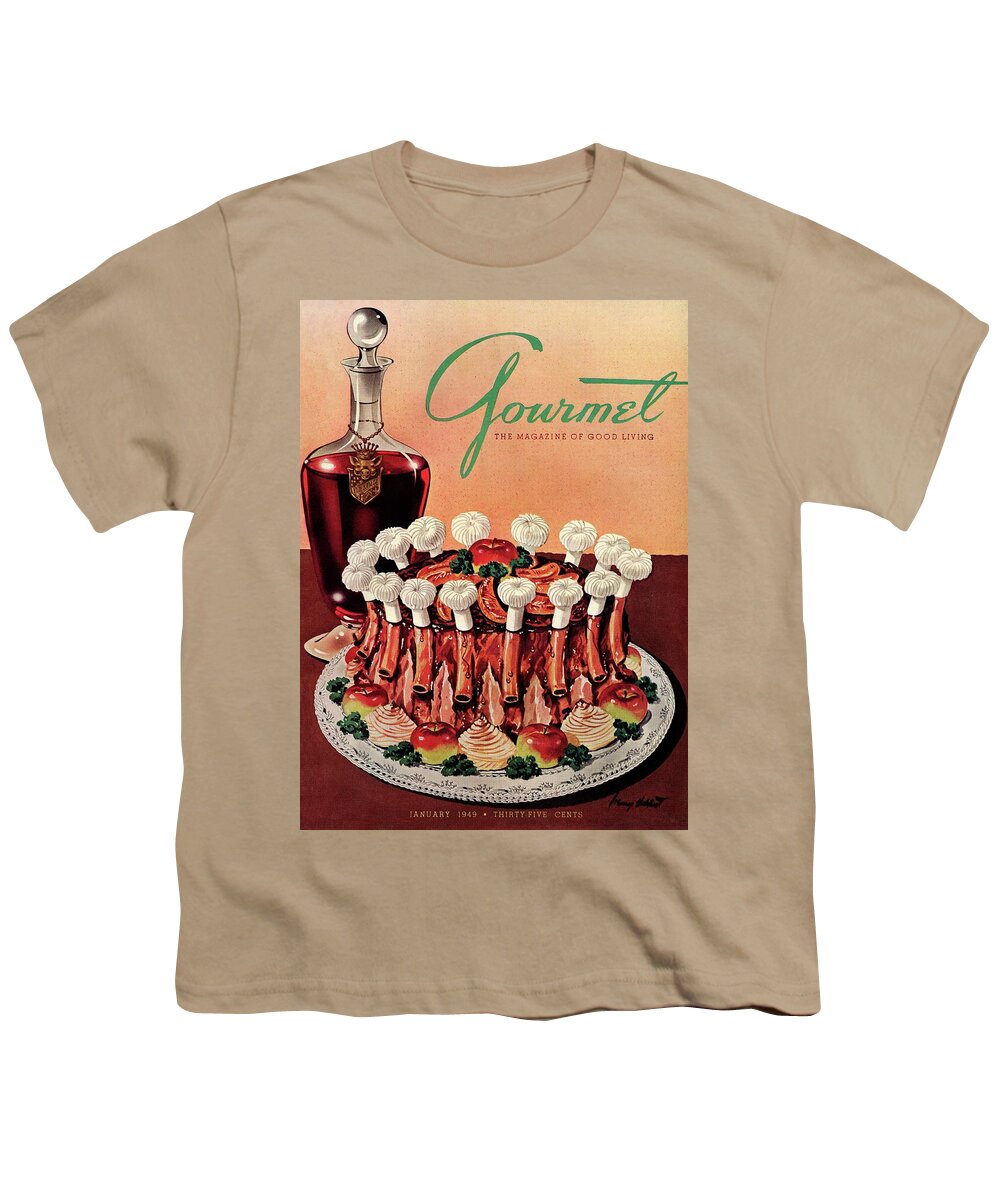 Illustration Youth T-Shirt featuring the photograph Gourmet Cover Illustration Of A Crown Roast by Henry Stahlhut