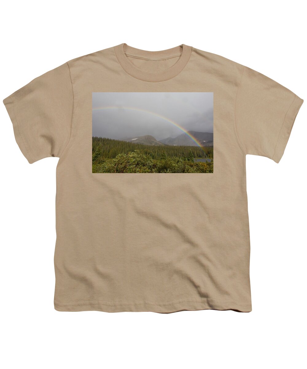 Rainbow Youth T-Shirt featuring the photograph High Altitude Rainbow Landscape by Tony Hake