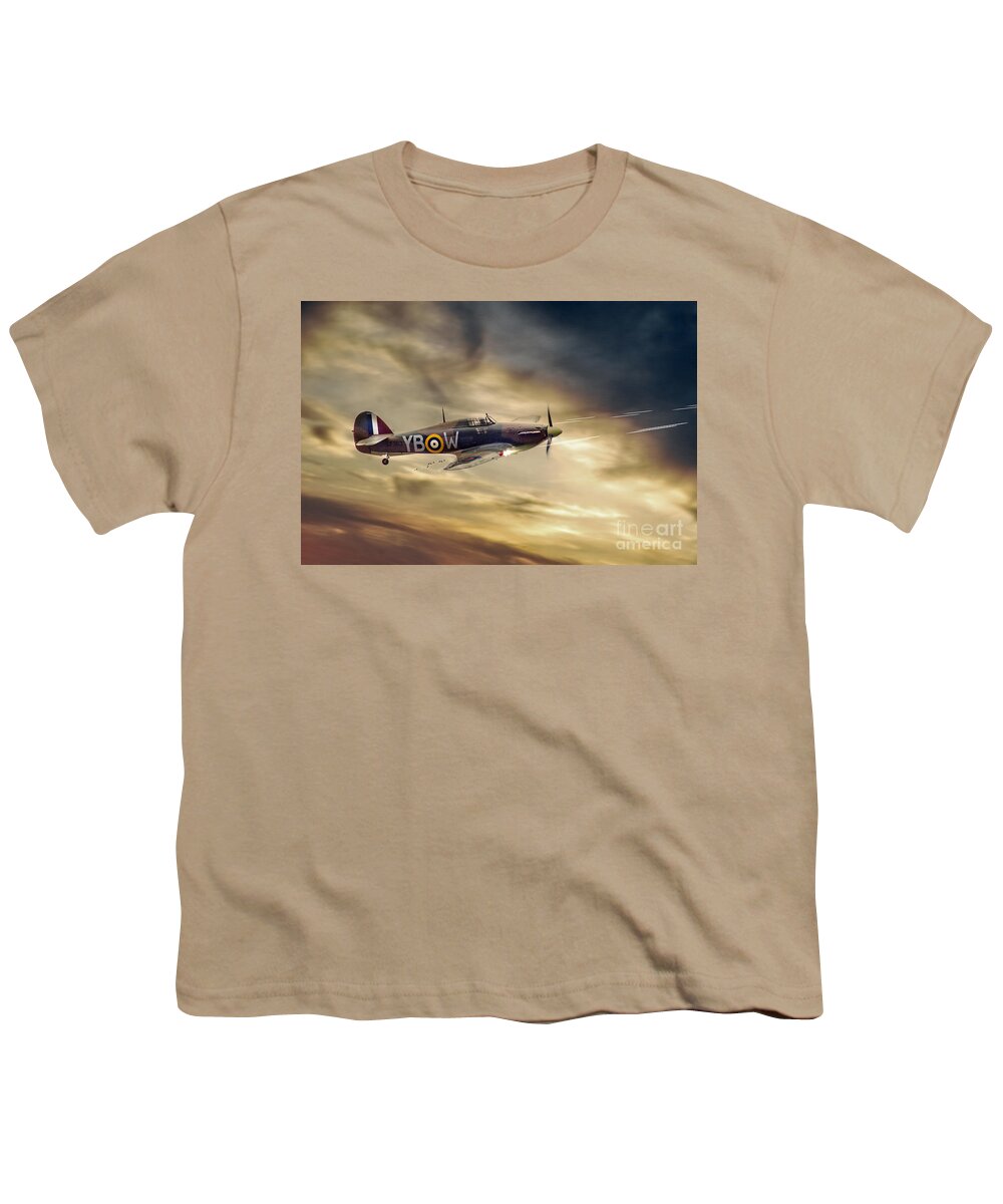 Hawker Hurricane Youth T-Shirt featuring the digital art Hurricane Fury by Airpower Art