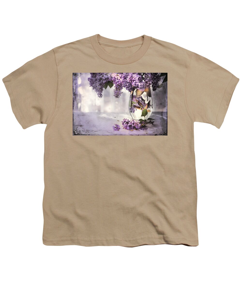 Lilacs Youth T-Shirt featuring the photograph I Picked A Bouquet Of Lilacs Today by Theresa Tahara