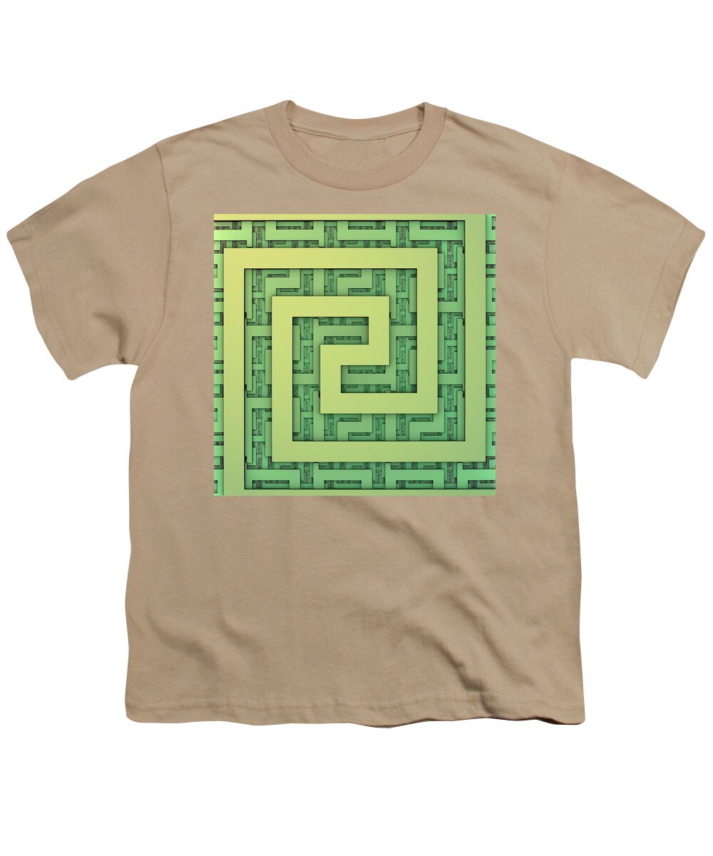 Geometric Fractal Abstract 3-d Three-dimensional Lines Corners Digitalart Youth T-Shirt featuring the digital art Just a Little Geometry by Lyle Hatch