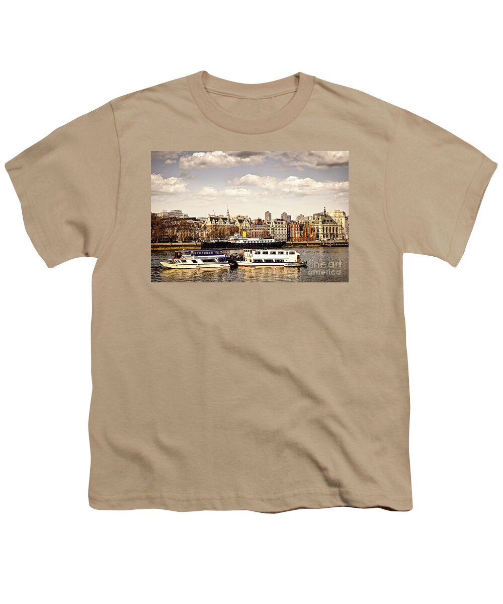 London Youth T-Shirt featuring the photograph London from Thames river by Elena Elisseeva