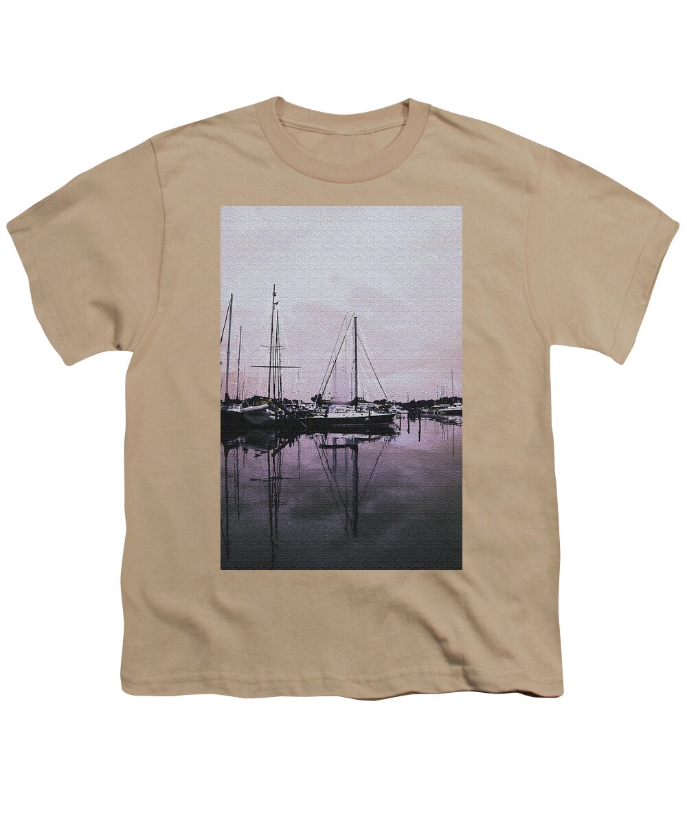 Yacht Youth T-Shirt featuring the photograph Marina Reflections by Laurie Perry