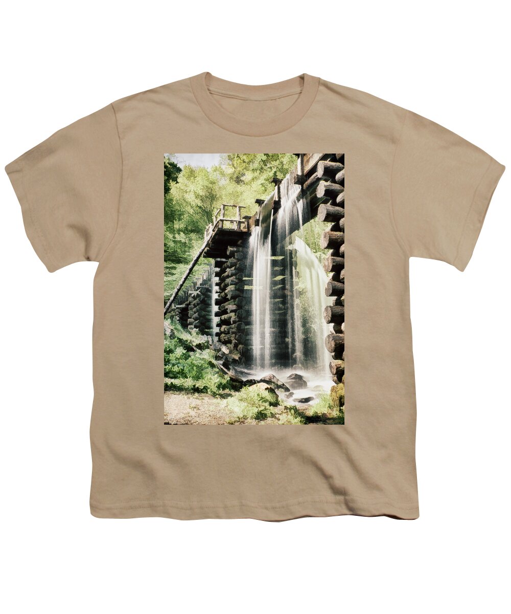 Mingus Mill Youth T-Shirt featuring the photograph Mingus Mill Millrace by Priscilla Burgers