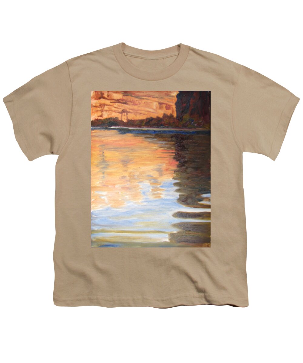 Landscape Youth T-Shirt featuring the painting Morning Reflections by Page Holland