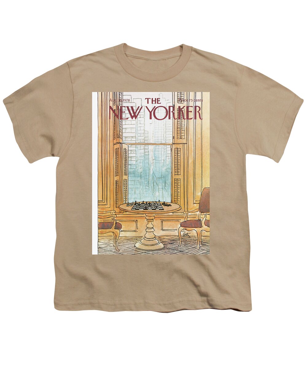 Chess Youth T-Shirt featuring the painting New Yorker August 30th, 1976 by Arthur Getz